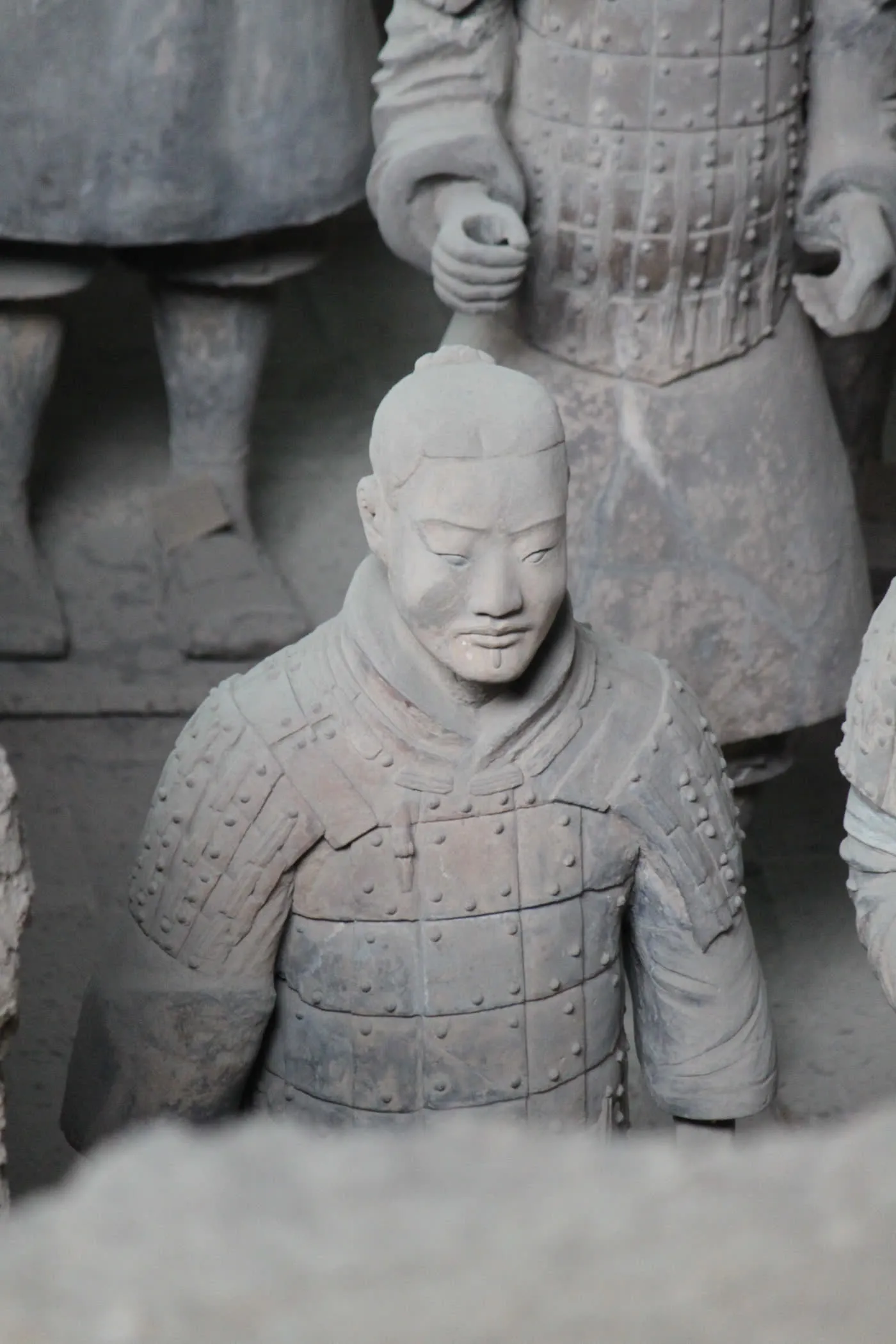 Rows of terracotta warriors standing in Pit No. 1 at the Terracotta Army Museum
